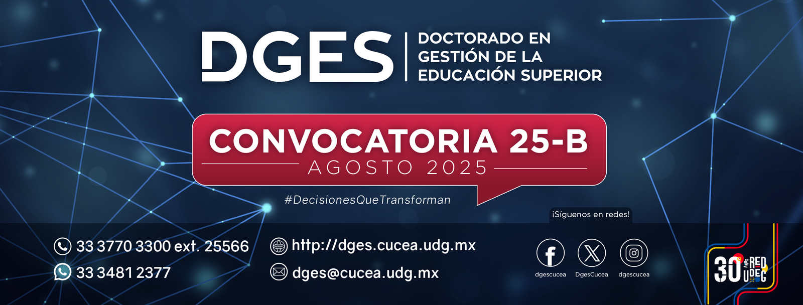 convocatoria calendario 2023 B, inicio de clases el 14 de agosto del 2023 correo dges@cucea.udg.mx
